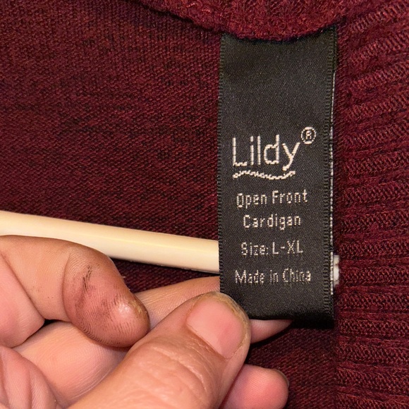 Elegant Burgundy Women's Cardigan - Picture 8 of 9